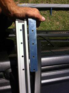 OZtrail awning L bracket and roof rack holes